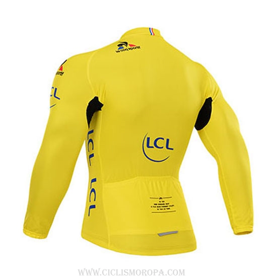 2015 Ropa Ciclismo Tour De France Amarillo Mangas Largas y Culotte Lunga